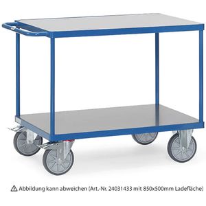 Fetra Super-MultiVario-Transporter Tischwagen mit 2 Etagen und Hart-PVC Plattformen 850x500mm