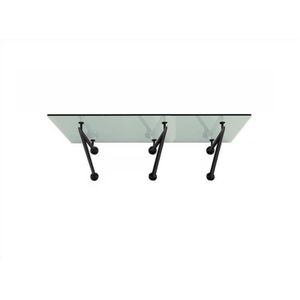 Glaszentrum Hagen - TYP-V3 230x90 Glasvordach VSG inkl Edelstahlhalter Schwarz Matt