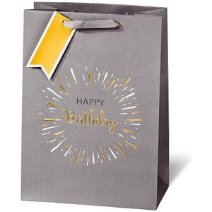 Tasche T&#252;te gro&#223; A4-Format Happy Birthday gold zum Geburtstag