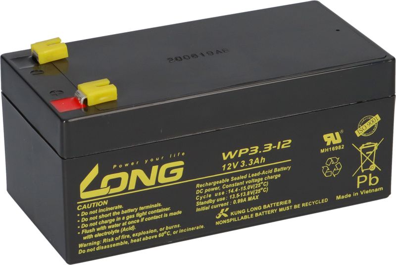 Bleiakku 12V 3,3Ah kompatibel ES3-12 wartungsfrei AGM VdS