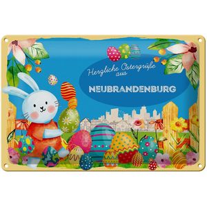 Blechschild Ostern Ostergr&#252;&#223;e 30x20cm NEUBRANDENBURG