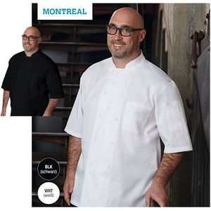 Chef Works Kochjacke Montreal kurzarm Kochbekleidung B&#228;ckerjacke Berufskleidung - schwarz, S