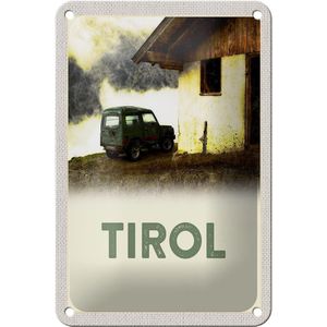 Blechschild Reise 12x18cm Tirol Haus auf den Bergen Auto Dekoration