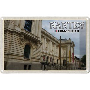 vianmo Blechschild 18x12cm Nantes Frankreich Kunstmuseum Deko Geschenk