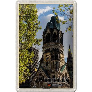 Blechschild St&#228;dte Berlin Ged&#228;chtniskirche Deutschland 20x30cm