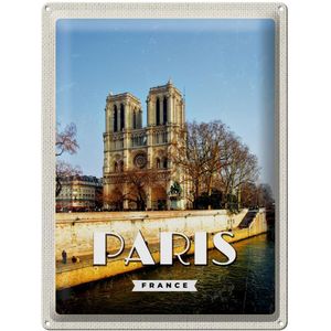 Blechschild Reise 30x40cm Paris Frankreich Notre-Dame Reise