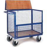 Rollcart Drahtkastenwagen halb geklappt und vergittert mit Deckel 975x675mm