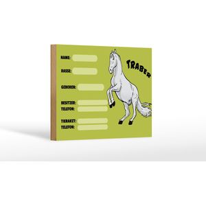 Holzschild Pferd 18x12 cm Traber Angaben Name Besitzer