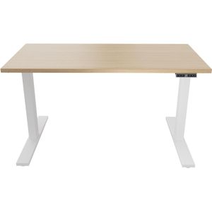 Bisley E-WonderTech elektrisch h&#246;henverstellbarer Schreibtisch 160x60 cm in Wei&#223; Eiche - Elektrischer Tisch h&#246;henverstellbar mit Memory-Funktion