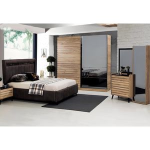 Schlafzimmer M&#246;bel Designer Polsterbett 2x Nachttische Kleiderschrank