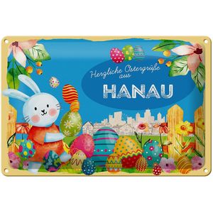 Blechschild Ostern Ostergr&#252;&#223;e 30x20cm HANAU