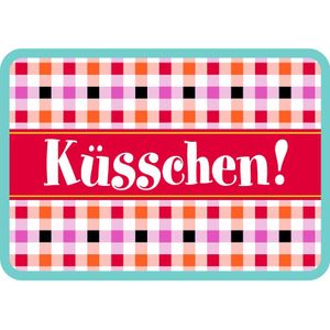 Allgemeine W&#252;nsche - Spr&#252;che - Sahneschnittchen - Postkarte im Format 14,8 x 10,5 cm - K&#252;sschen!