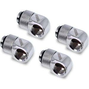 Alphacool Eiszapfen L-Verbinder drehbar G1 4 AG auf G1 4 IG - 4pcs Set Chrome