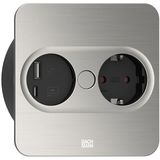 Bachmann Steckdosenelement TWIST 2 Edst-Optik 1 Steckdose USB A+C Charger, eckig, 2m