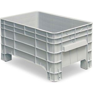 Stapelbox mit 4 F&#252;&#223;en, 150 Liter, LxBxH 1030x630x555 mm, grau, Gro&#223;box, XXL Box, Gro&#223;raumbox, Gro&#223;beh&#228;lter, Gro&#223;volumenbox, Gro&#223;kiste