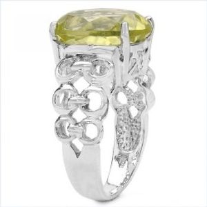 K&#246;niglicher Citrin-Ring-925 Silber-Rhodin.-6,20 Karat (Ringgr&#246;&#223;e: 53 (17,0 mm))