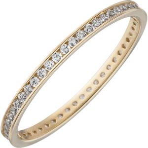 Gr. 50 - Damen Ring schmal 333 Gold Gelbgold mit Zirkonia rundum Goldring