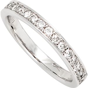 Gr. 54 - Damen Ring 585 Gold Wei&#223;gold 17 Diamanten Brillanten 0,50ct. Wei&#223;goldring