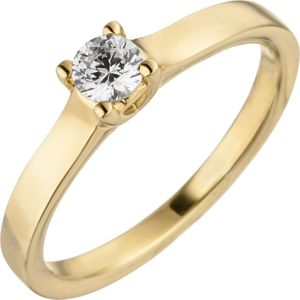 Gr. 56 - Damen Ring 585 Gold Gelbgold 1 Diamant Brillant 0,25 ct. Diamantring Solit&#228;r