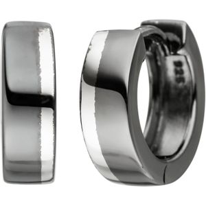 Creolen 925 Sterling Silber anthrazit bicolor Ohrringe