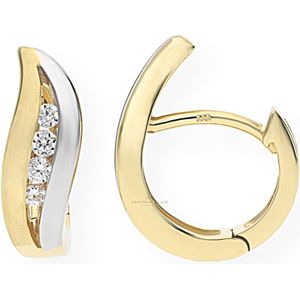 JuwelmaLux Creolen in 333 Gold und Wei&#223;gold mit Zirkonia JL20-06-0504