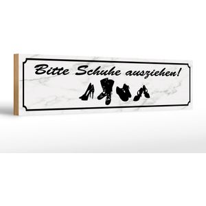 Holzschild Spruch 46x10cm bitte Schuhe ausziehen Geschenk Dekoration