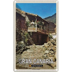 Blechschild 18x12 cm - Gran Canaria Spanien Las Casas Veneguera