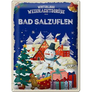 Blechschild Weihnachtsgr&#252;&#223;e BAD SALZUFLEN Geschenk 30x40cm