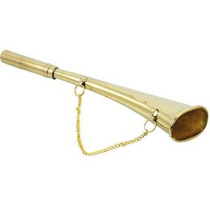 Signalhorn, gebogen, 260mm, mit Kette Messing poliert