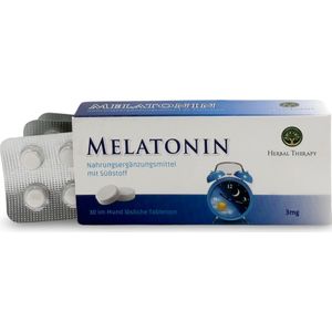 Melatonin-Tabletten, 3mg - hochdosiert, Schlafmittel - 30 St&#252;ck