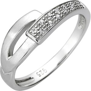 Gr. 52 - Damen Ring 925 Sterling Silber 13 Zirkonia Silberring