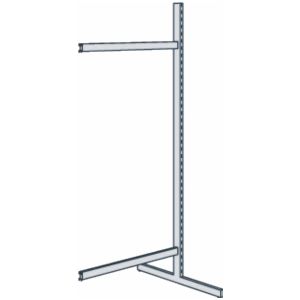 Bibliotheks-Regal Univers St&#228;nder doppelseitig Anbaufeld BxH 100x250cm lichtgrau