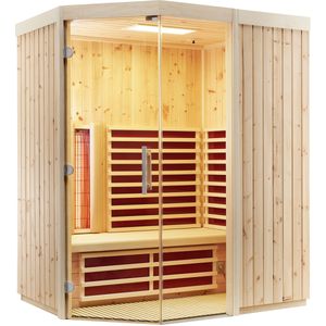 Infraworld TrioSol Unica 2 Infrarotkabine mit 2 ABC-Strahler w&#228;hlbar in Fichte Espe Zirbe Breite: 154 cm - Holzart: Espe