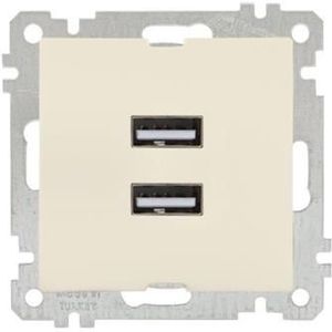 2 fach USB Steckdose mit Ladefunktion creme (RITA Standard)