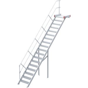 Euroline 511 Podesttreppe 45° 800mm Stufenbreite 18 Stufen