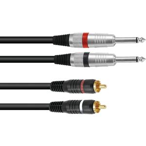 OMNITRONIC Adapterkabel 2xKlinke 2xCinch 1,5m sw