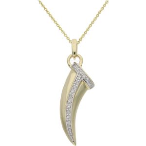 Anh&#228;nger 375 Gold Zahn mit Zirkonia, getragen 25322416