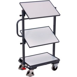 VARIOfit ESD Beistellwagen mit 3 B&#246;den, neigbar 610x410mm