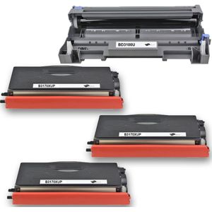 Kompatibel Brother 1x DR-3100 + 3x TN-3170 XL Trommel und Toner Sparset von Gigao