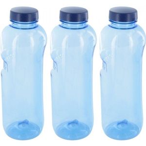 Trinkflasche 3 x 1 L Wasserflasche Tritan ohne Bisphenol-A (BPA frei)