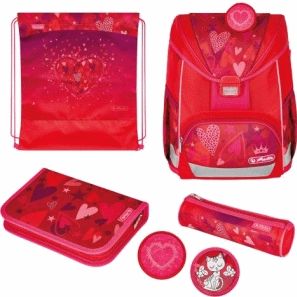 Schulranzen UltraLight Plus 24l Polyesther 280x360x210mm Sweet Hearts
