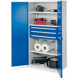 Kappes Schwerlastschr&#228;nke ohne Mitteltrennwand 1950x1000x600mm Modell 43 Doppelwandt&#252;ren enzianblau