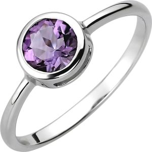 Gr. 58 - Damen Ring 925 Sterling Silber 1 Amethyst lila violett Silberring