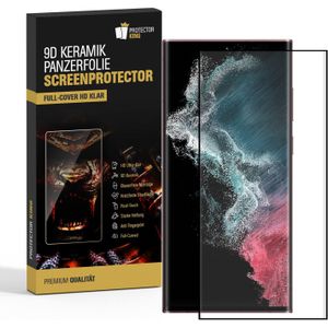 4x 9D Keramik-Glass f&#252;r Samsung Galaxy S22 Ultra FULL COVER 3D KLAR Panzerfolie Displayschutz Schutzfolie Ceramic Screen-Protector