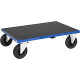 Kongamek Plattformwagen in blau mit MDF-Platte 260mm 1000x700x260mm Gummibereifung ohne Bremse