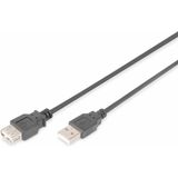 DIGITUS USB 2.0 Verl&#228;ngerungskabel, Typ A St Bu, 1.8m, sw