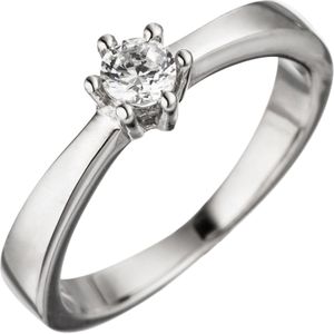 Gr. 56 - Damen Ring 925 Sterling Silber 1 Zirkonia Silberring