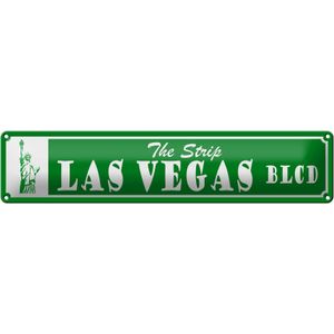 Blechschild Hinweis 46x10 cm The Strip Viva Las Vegas BLCD Freiheitsstatue