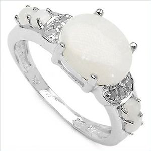 Exotischer Diamant-Opal-Ring-925 Sterling Silber Rhodin.-1,77 Karat (Ringgr&#246;&#223;e: 61 (19,5 mm))