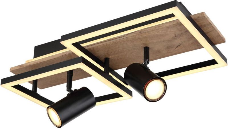 Kassu Deckenleuchte Metall Schwarz Matt, Led
